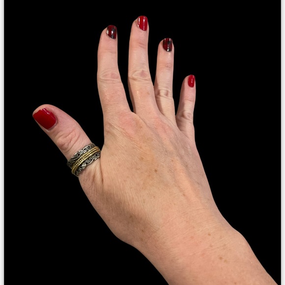 PZ Israel Sterling Silver Floral Spinner Ring Band - Picture 10 of 10